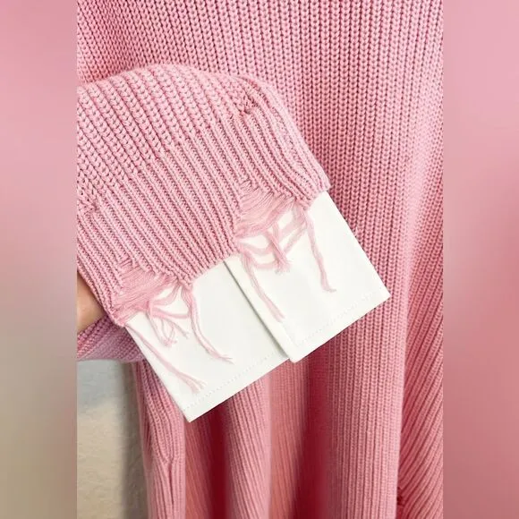 REVOLVE SER.O.YA Chloe Sweater pink Great Distressed. NWT. Small