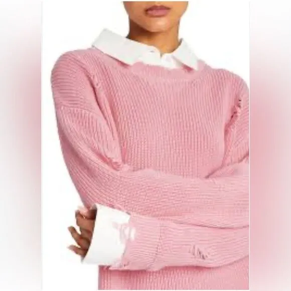 REVOLVE SER.O.YA Chloe Sweater pink Great Distressed. NWT. Small