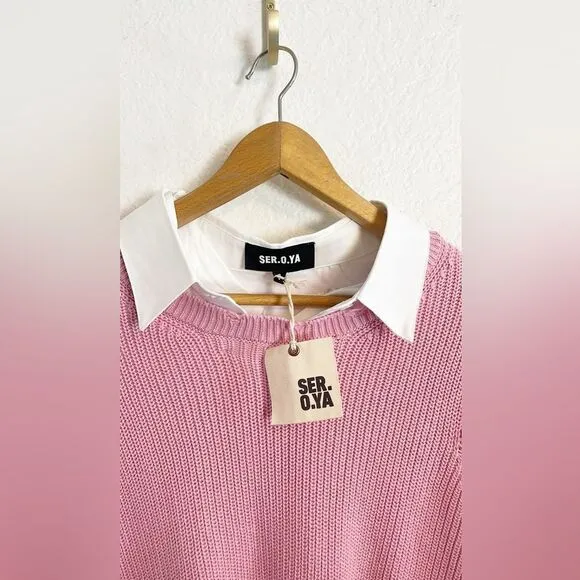 REVOLVE SER.O.YA Chloe Sweater pink Great Distressed. NWT. Small