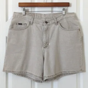 Riders 90's Vintage Classic High Waisted Relaxed Fit Denim Jean Shorts Beige 34