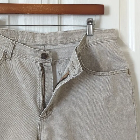 Riders 90's Vintage Classic High Waisted Relaxed Fit Denim Jean Shorts Beige 34