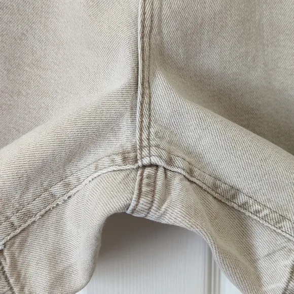 Riders 90's Vintage Classic High Waisted Relaxed Fit Denim Jean Shorts Beige 34