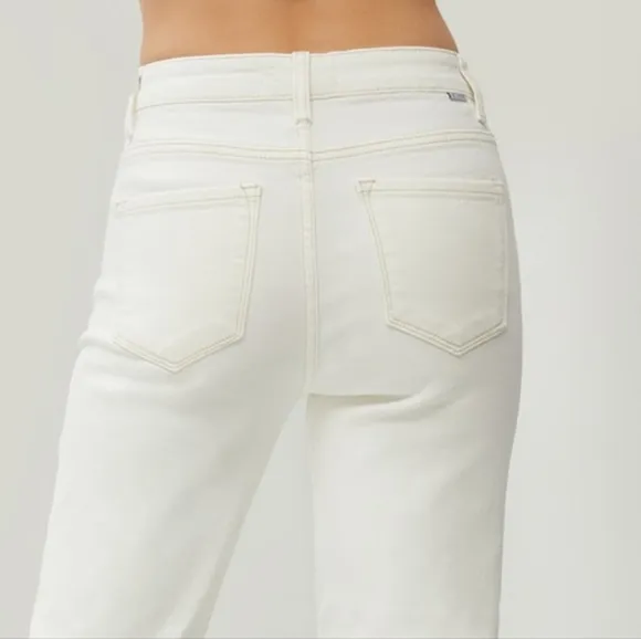 RISEN High-Rise Boyfriend Jeans Straight Leg Rolled Cropped Cuffed Denim Pants