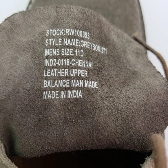 Robert Wayne Greyson Mens Size 11 D Beige Taupe Suede Leather Chukka Boots