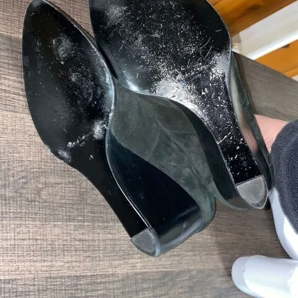 Robert Clergerie Olav black suede leather ankle boots wedged