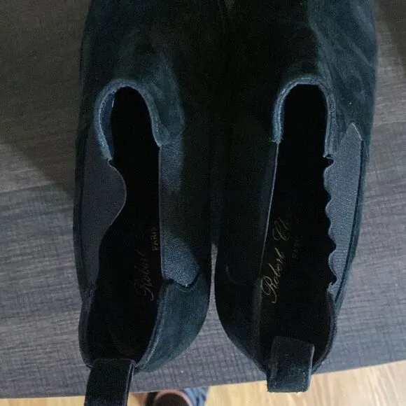 Robert Clergerie Olav black suede leather ankle boots wedged
