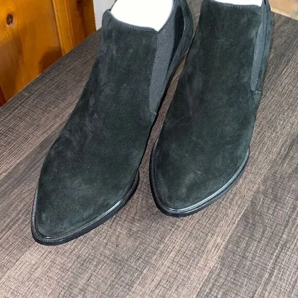 Robert Clergerie Olav black suede leather ankle boots wedged