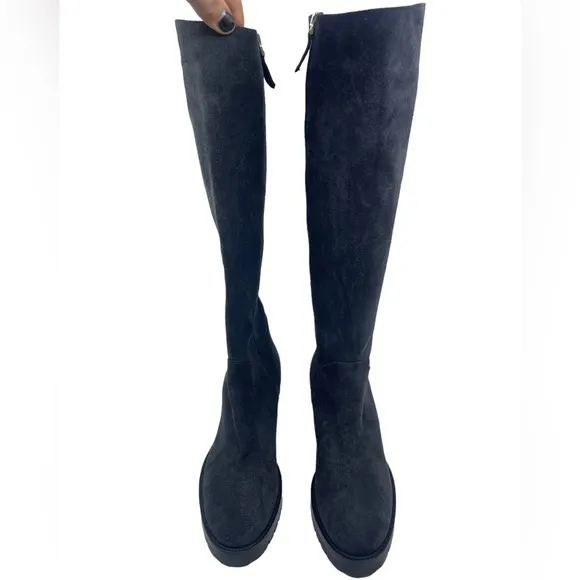 Roberto Festo Blue/ grey suede Heeled Boots made in Italy size 36