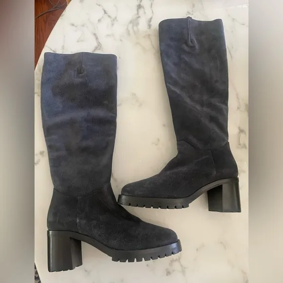 Roberto Festo Blue/ grey suede Heeled Boots made in Italy size 36