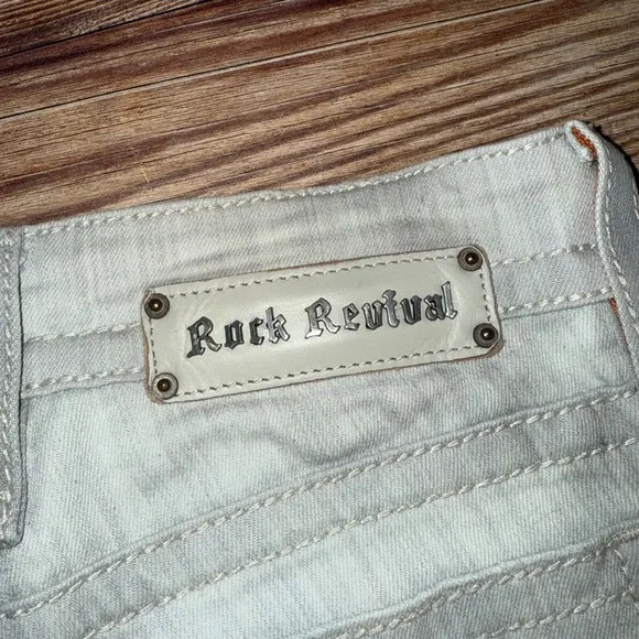 Rock Revival Emilie Boyfriend Shorts Womens 27 Light Gray Tie Dye Denim Stretch