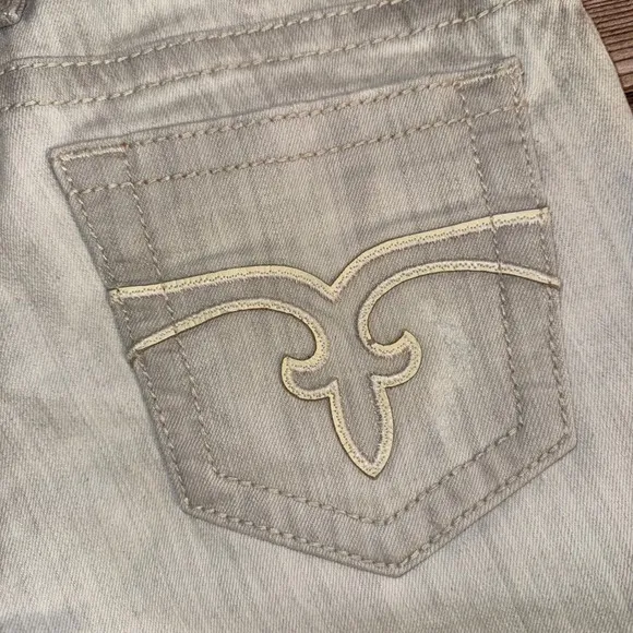 Rock Revival Emilie Boyfriend Shorts Womens 27 Light Gray Tie Dye Denim Stretch