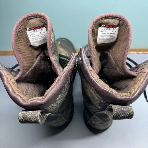 Rocky Camo Bear Claw Series Gore-Tex Steel Toe Boots Mens 6 M 800 gr. Insulated