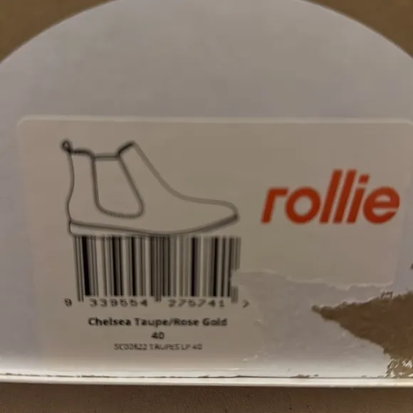 Rollie Chelsea Taupe Suede with Rose Gold Gusset Comfy Boot Size 40 - NWT