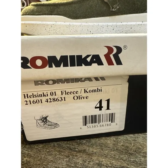 Romika Womens Helsinki 01 Boot Olive/Kombi‎ size 39 Fur US 10/10.5