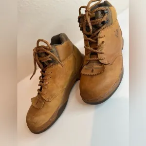 Roper Footwear~Horseshoe Leather Kiltie Boots~Double Stitching~Lace-Up~Size 8