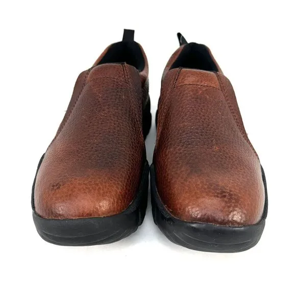 Roper Mens Performance Sport Slip-Ons Brown Bay Leather Loafers Shoes Size 7