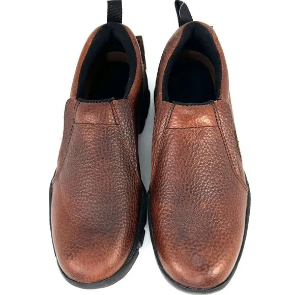 Roper Mens Performance Sport Slip-Ons Brown Bay Leather Loafers Shoes Size 7