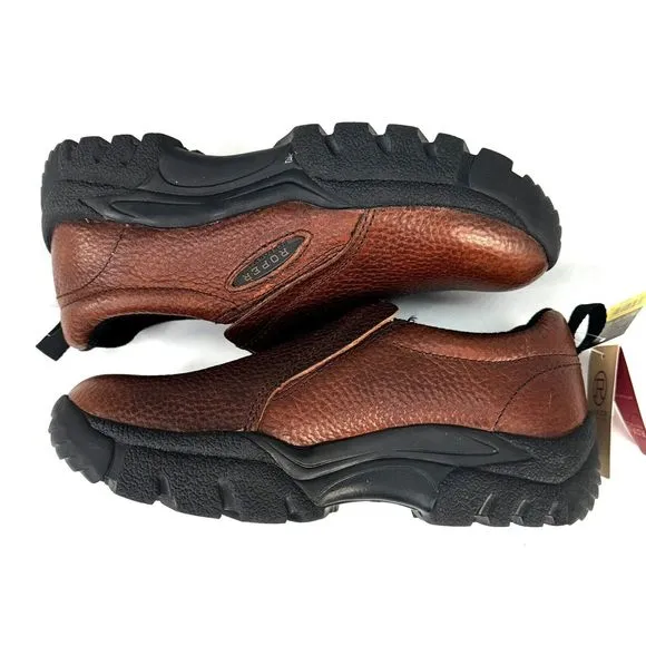 Roper Mens Performance Sport Slip-Ons Brown Bay Leather Loafers Shoes Size 7