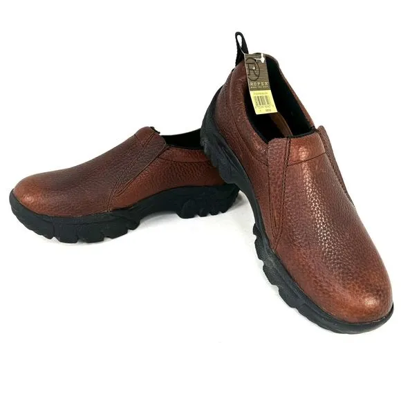 Roper Mens Performance Sport Slip-Ons Brown Bay Leather Loafers Shoes Size 7