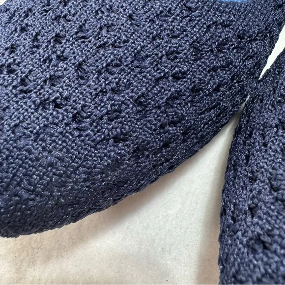 Rothy’s Deep Navy Knit Square Flats Comforatable Office Casual Use Size 6.5