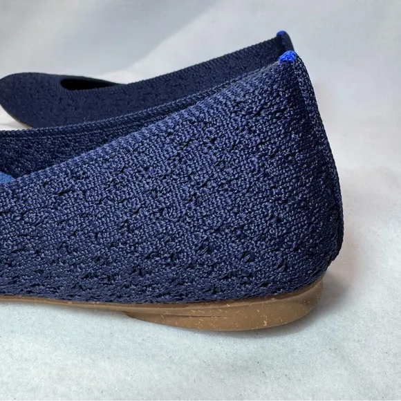 Rothy’s Deep Navy Knit Square Flats Comforatable Office Casual Use Size 6.5