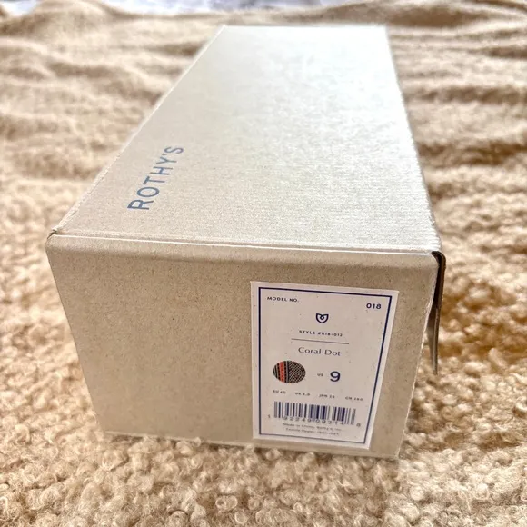Rothy's Mary Jane Bow Coral Dot Pointed Toe Women's Size 9 Slip On NEW in Box