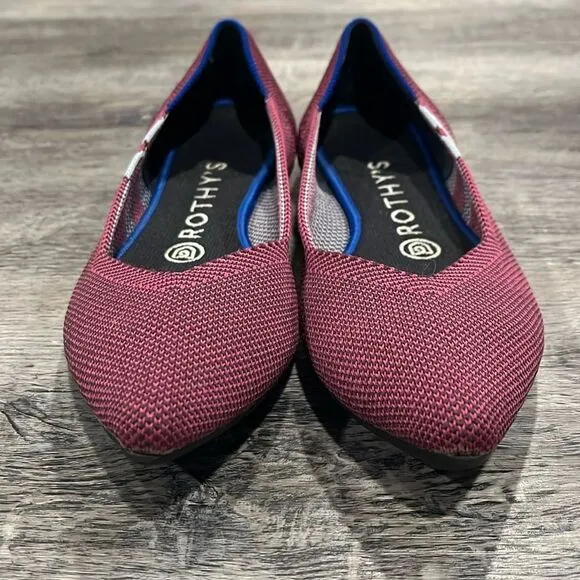 Rothy’s RETIRED Limited Edition magenta racer stripes the point EUC 7.5