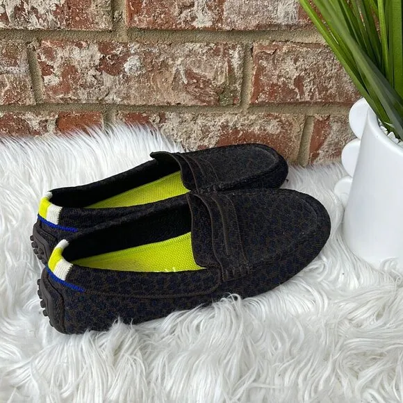 Rothy's The Driver Espresso Spot Knit Loafers Comfort Shoes Women’s US 7 EU 37.5
