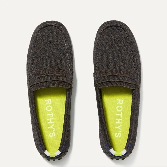 Rothy's The Driver Espresso Spot Knit Loafers Comfort Shoes Women’s US 7 EU 37.5