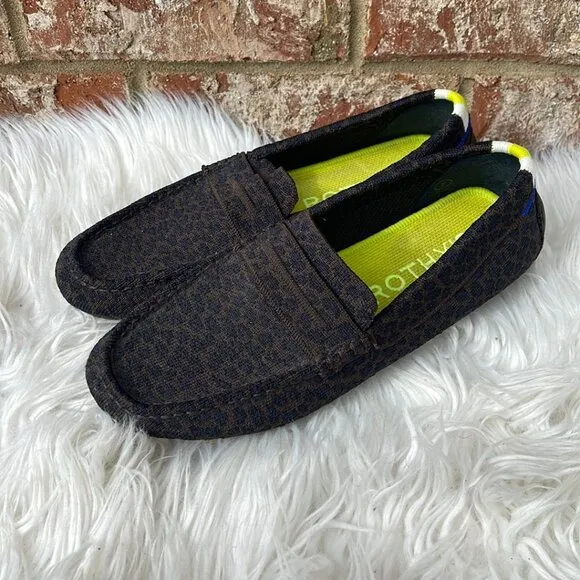 Rothy's The Driver Espresso Spot Knit Loafers Comfort Shoes Women’s US 7 EU 37.5