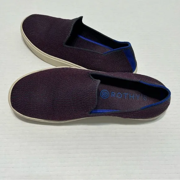 Rothy’s The Original Slip On Sneaker in Fig Python Purple Women’s Size 7 Comfort