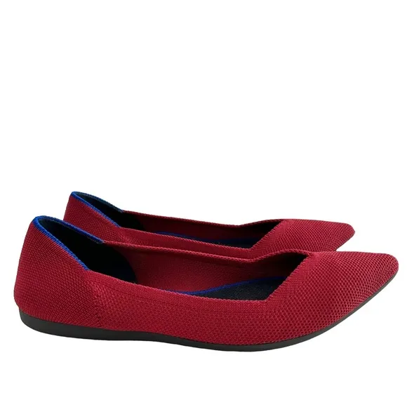 Rothy’s The Point Chili Red Flat Shoes Size 6