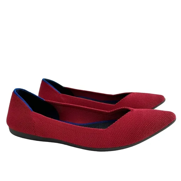 Rothy’s The Point Chili Red Flat Shoes Size 6