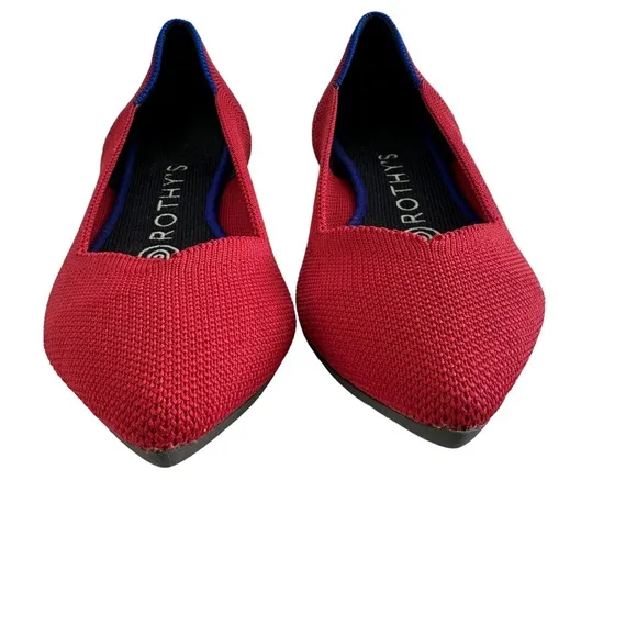Rothy’s The Point Chili Red Flat Shoes Size 6