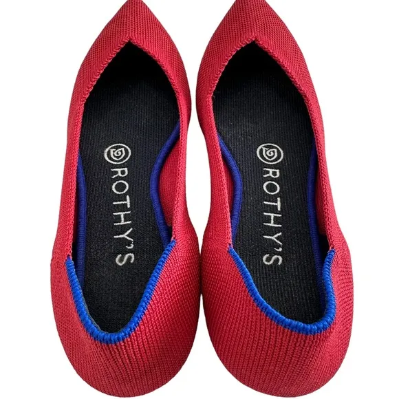 Rothy’s The Point Chili Red Flat Shoes Size 6
