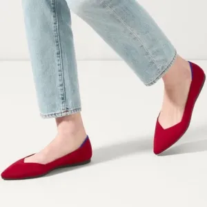 Rothy’s The Point Chili Red Flat Shoes Size 6