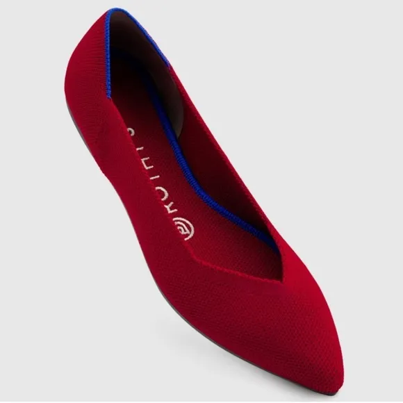 Rothy’s The Point Chili Red Flat Shoes Size 6