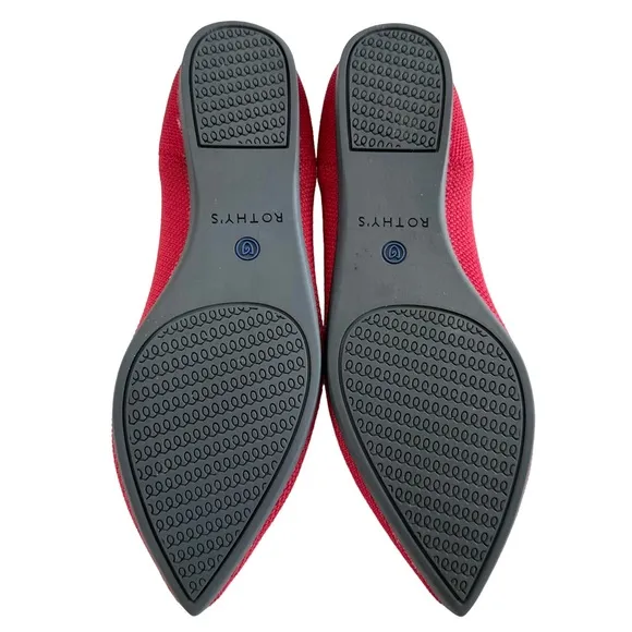 Rothy’s The Point Chili Red Flat Shoes Size 6