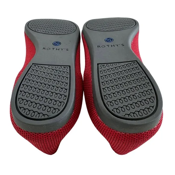 Rothy’s The Point Chili Red Flat Shoes Size 6