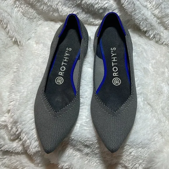 Rothy’s The Point Grey Birdseye Ballet Slip On Flats Size 7 1/2