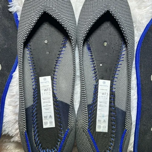 Rothy’s The Point Grey Birdseye Ballet Slip On Flats Size 7 1/2