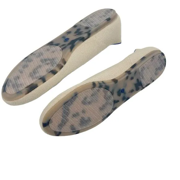 Rothy's the Round Toe Ballet Flat Slip-On Comfortable Ecru Beige Size W12 NWOB