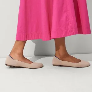 Rothy's the Round Toe Ballet Flat Slip-On Comfortable Ecru Beige Size W12 NWOB