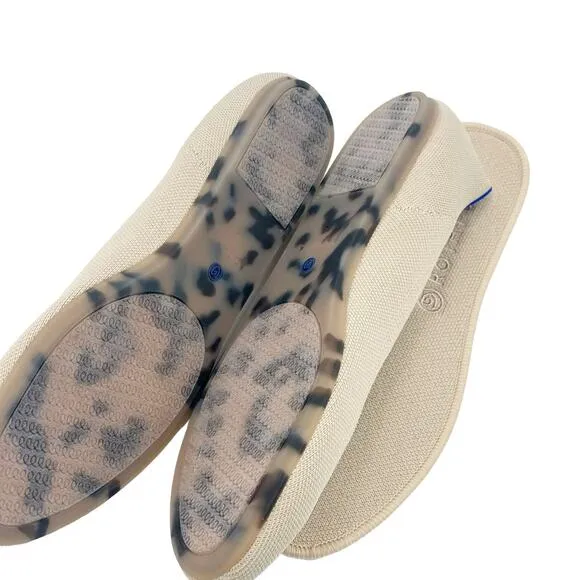 Rothy's the Round Toe Ballet Flat Slip-On Comfortable Ecru Beige Size W12 NWOB