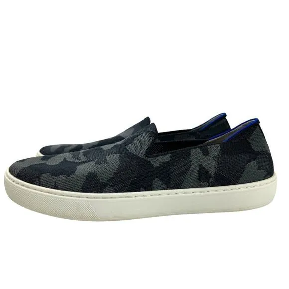 Rothy's The Sneaker Gray Camo Slip On Round Toe Flats Shoes Womens Size 10.5