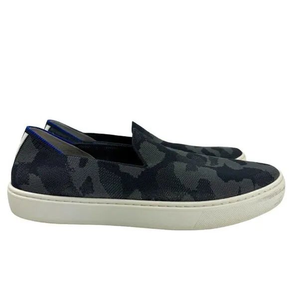 Rothy's The Sneaker Gray Camo Slip On Round Toe Flats Shoes Womens Size 10.5