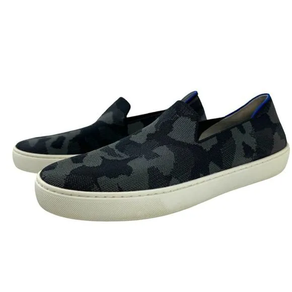 Rothy's The Sneaker Gray Camo Slip On Round Toe Flats Shoes Womens Size 10.5
