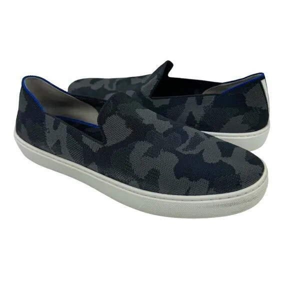 Rothy's The Sneaker Gray Camo Slip On Round Toe Flats Shoes Womens Size 10.5