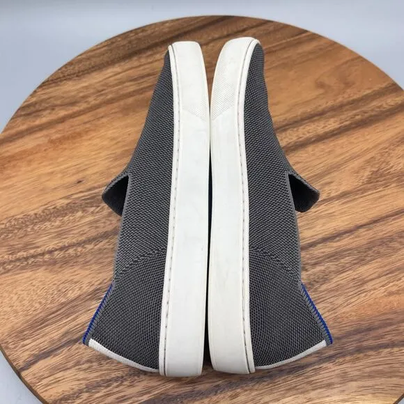 Rothys The Sneaker Slip On Shoes Womens Size 9 Gray Canvas Casual Low Top