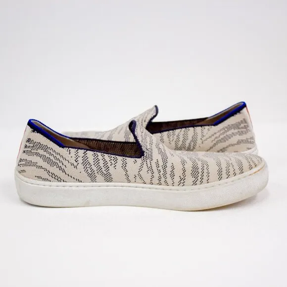 Rothy's Women's Size 7.5 Retired Martime Gray Tiger Print Loafer, Sporty Sneaker